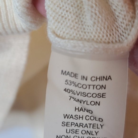 Two by Vince Camuto long sleeve cream sweater sz M - Picture 7 of 7